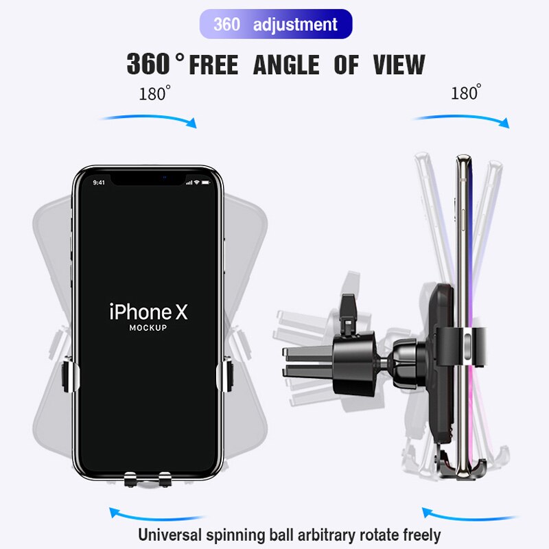 Autotelefoonhouder voor iphone 11, autoluchtroosterhouder, universele mobiele houder voor huawei xiaomi smartphone, zwaartekrachtbeugel