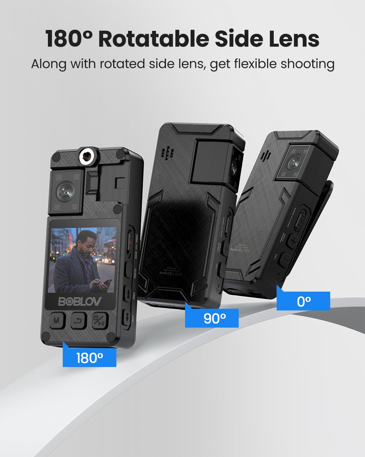 BOBLOV Mini caméra A24 HD 1296P sport Action DV appareils photo numériques Protection de sécurité petit caméscope poche Police corps Camara