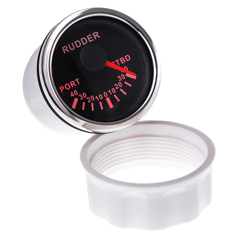 Rudder Angle Indicator Gauge 52mm 316 Stainless Steel Bezel Sail Boat Rudder Angle Indicator With Red Backlight 9-32V