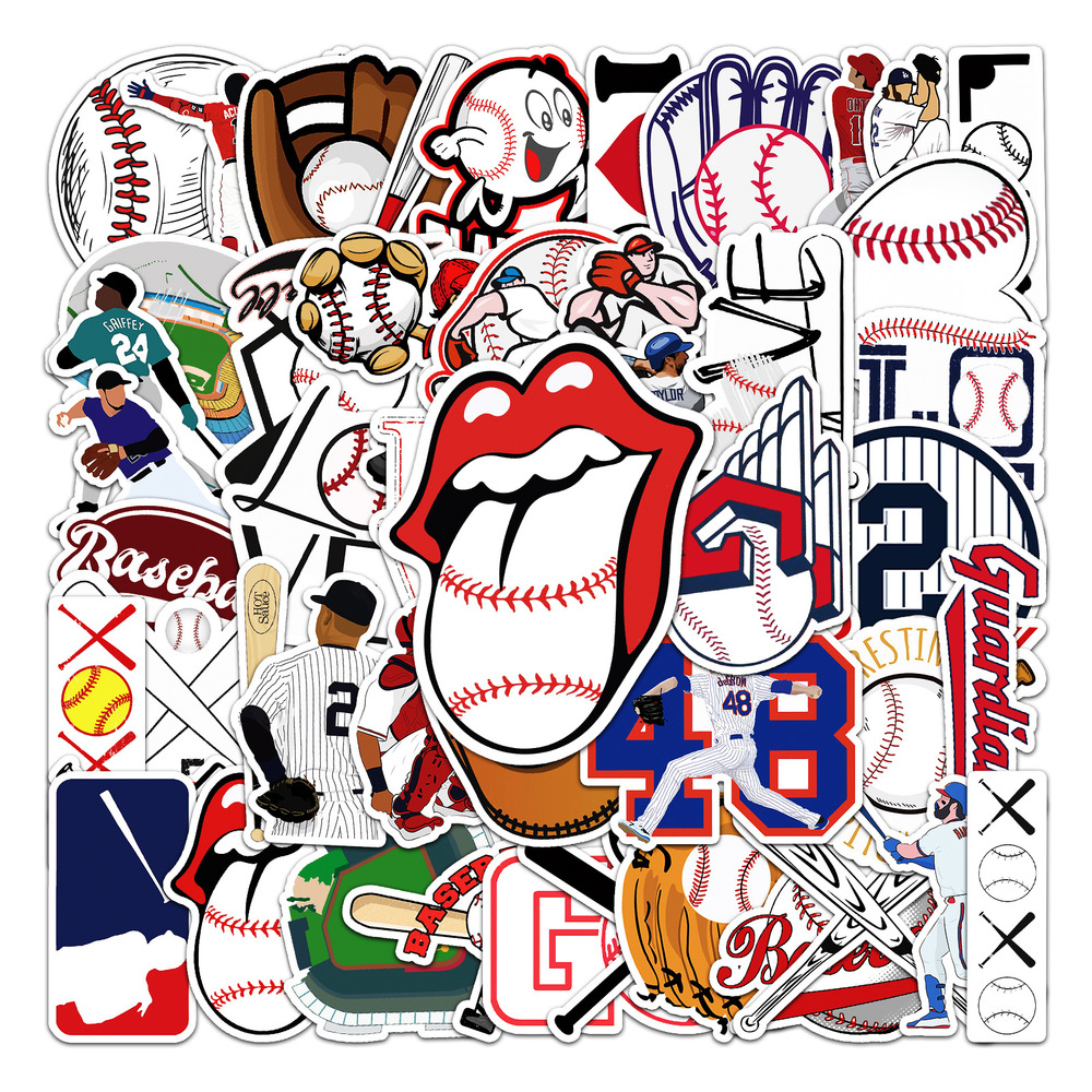10/50PCS Cool Cartoon Baseball Stickers Bike Skateboard Guitar Laptop Luggage Helmet PVC Outdoor Game Sports Sticker Decals