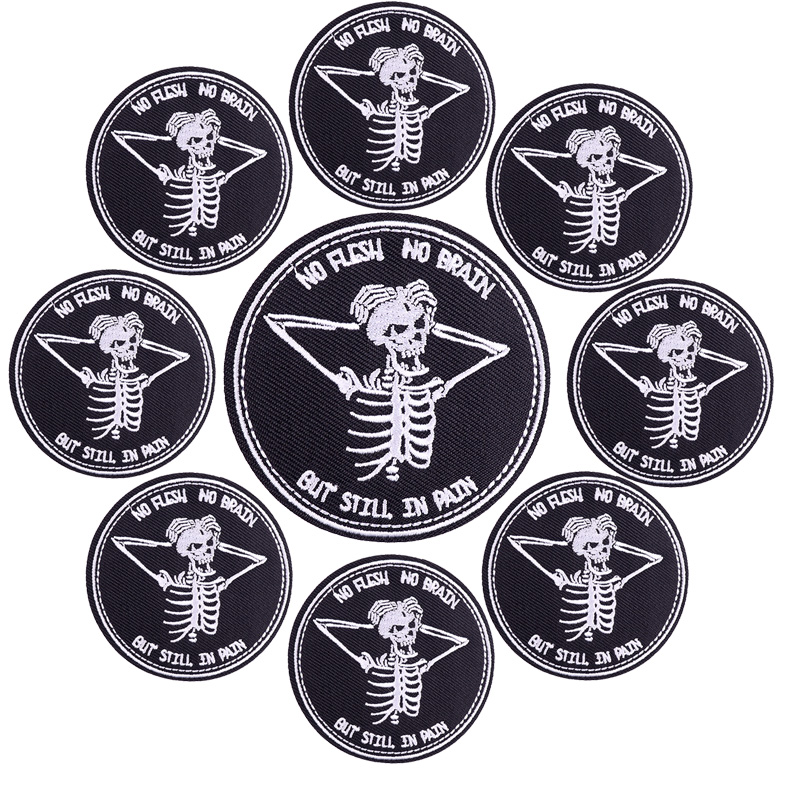 10 Stks/partijen Rock Stijl Borduurwerk Patch Punk Skull Patch Iron On Patches Voor Kleding Jassen Naaien Applique Letter Strijken Diy