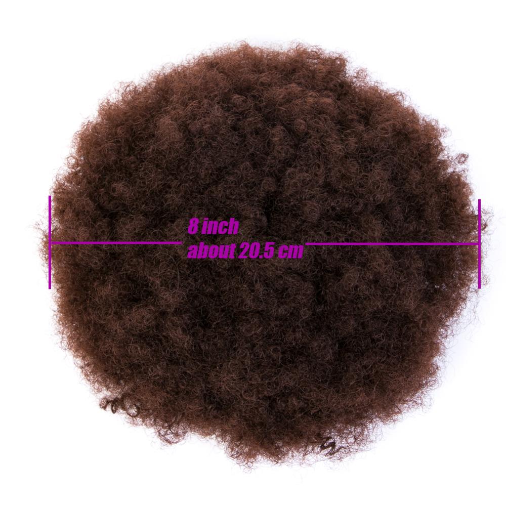 Paardenstaart Synthetisch Korte Afro Kinky Haar Broodje Hoge Temperatuur Trekkoord Clip In Hair