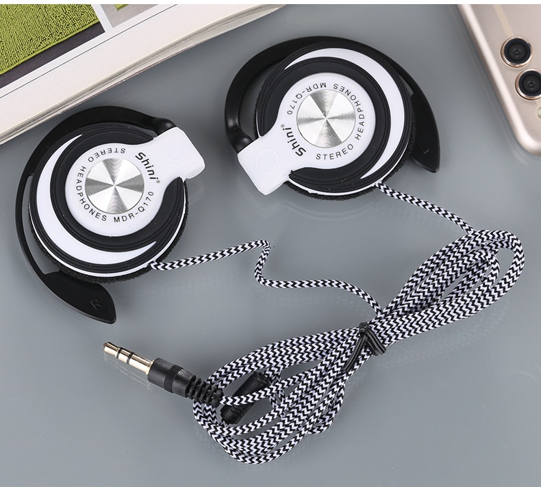 Shini Q140 3.5mm Wired Headphones HIFI Heavy Bass Headset Over-ear Adjustable Ear hook Earphones Music Earphone for Phone