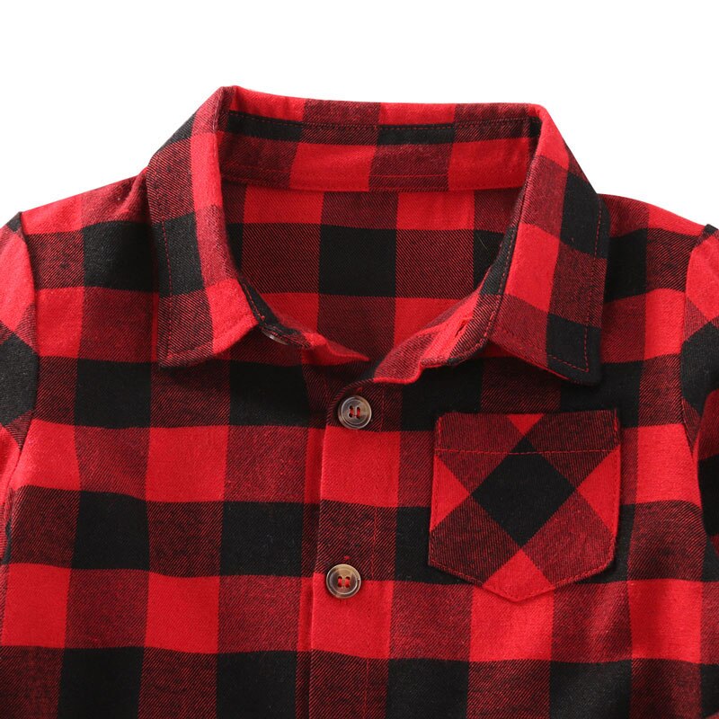 Kinderkleding jongens meisjes katoenen lange mouwen overhemd geruite ruit top blouse kinderkleding