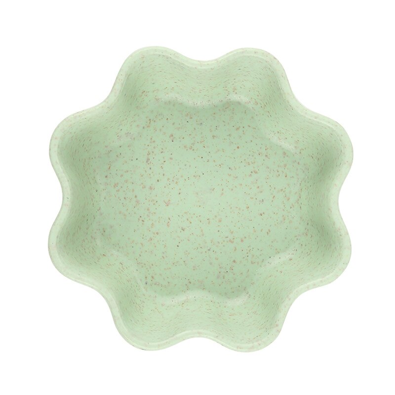 1Pcs Tarwe Multipurpose Kruiden Kom Leaf Hart Vorm Kruiden Kom Kleine Platen Snack Schotel Saus Te Schoon Keuken gereedschap: green Plum blossom