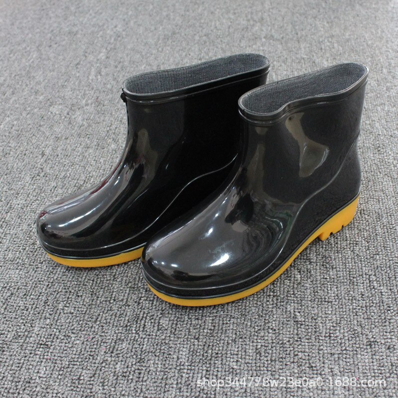 Stijl Anti-Slip Slijtvaste Regen Schoenen Mannen Arbeid Veiligheid Korte Effen Kleur Ademende Mannen Plastic regen Laarzen Mannen Schoenen