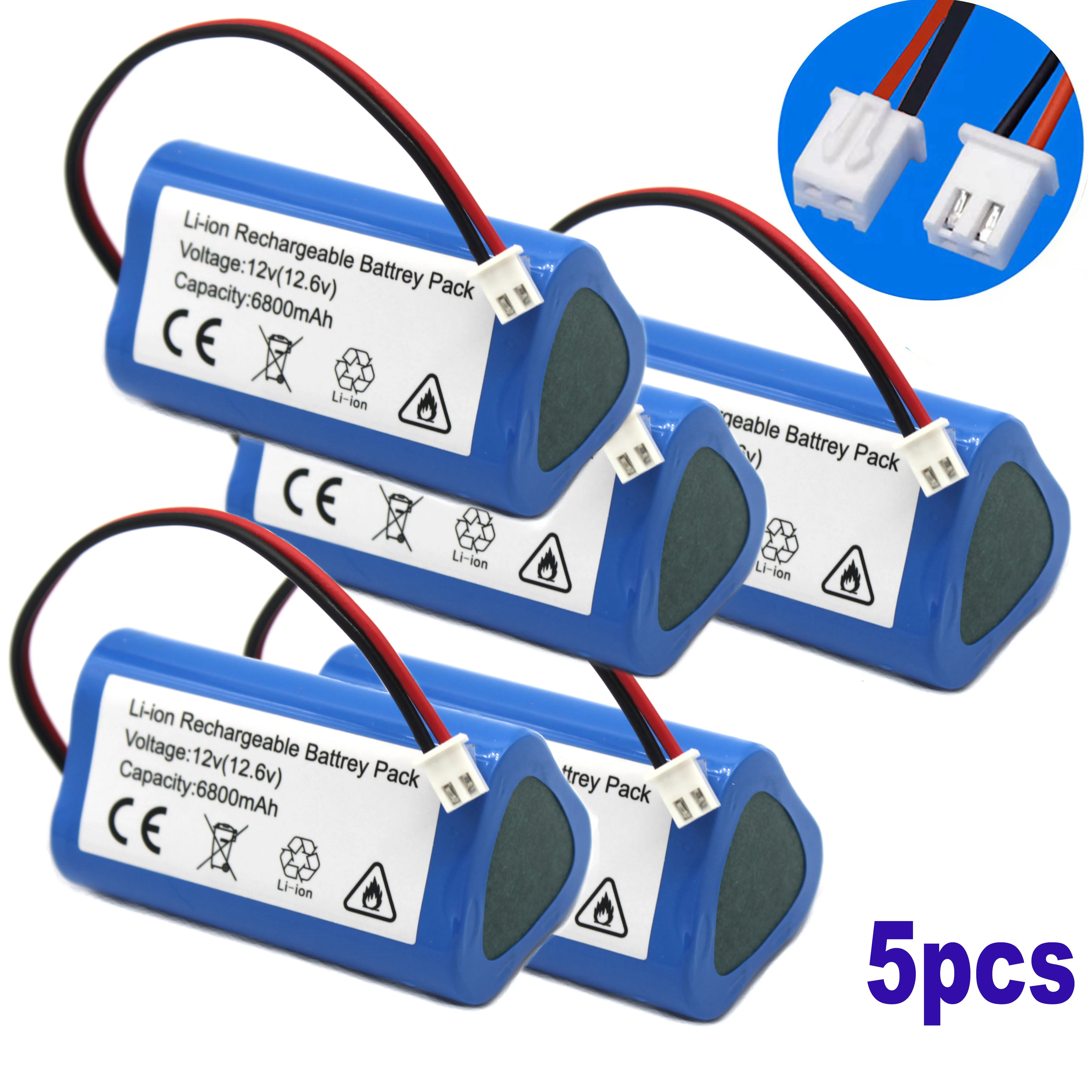 100% New.12V. 3a. 18650 Paquete de bateria de litio muslim. 6800mAh construido en BMS.Bluetooth altavoz linterna.GPS.fascia arma.: YELLOW