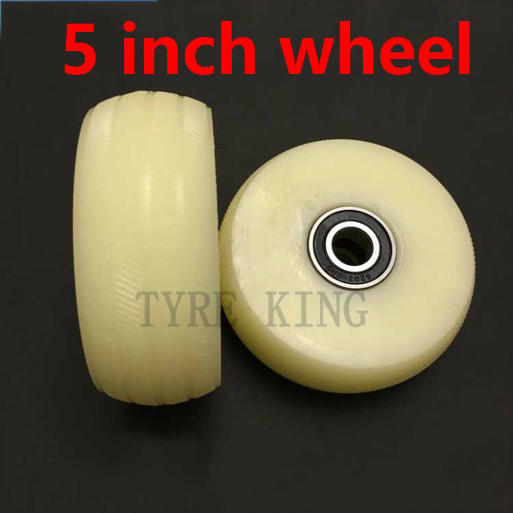 Diameter 123mm massivt hjul dæk ca. 5 tommer nylon hjul dæk enkelt hjul fladt hjul vognhjul