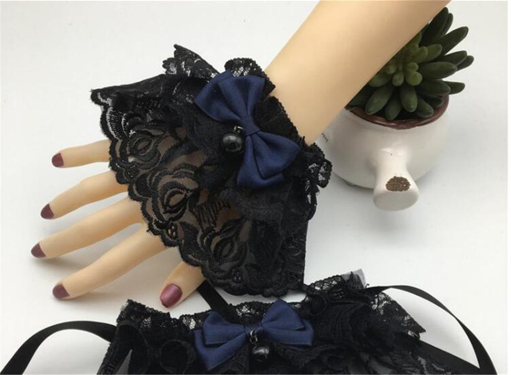 Manchettes gothique en dentelle Lolita de Style victorien, Steampunk en Tulle, vêtements à main B776