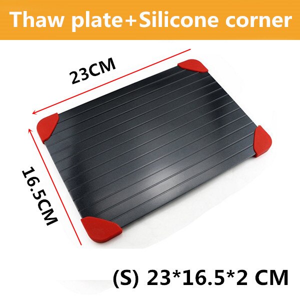 Fast Defrosting Tray Thaw Frozen Food Meat Fruit Quick Defrosting Plate Board Defrost Kitchen Tool: S with corner
