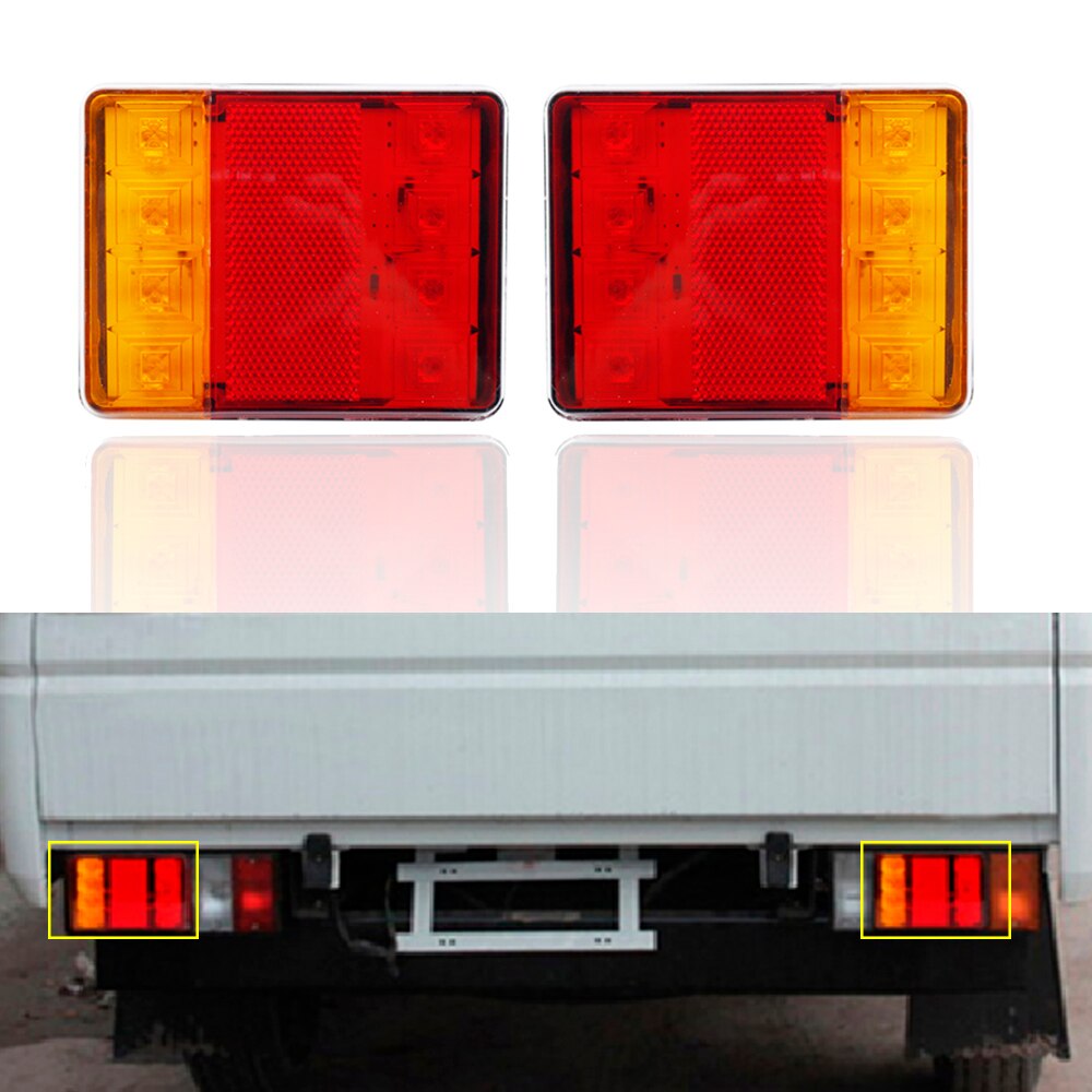 2 Stuks 24V Waterdichte 8LED Auto Achterlicht Lampen Paar Boot Achter Onderdelen Voor Trailer Caravans Ute Kampeerders truck Auto Verlichting
