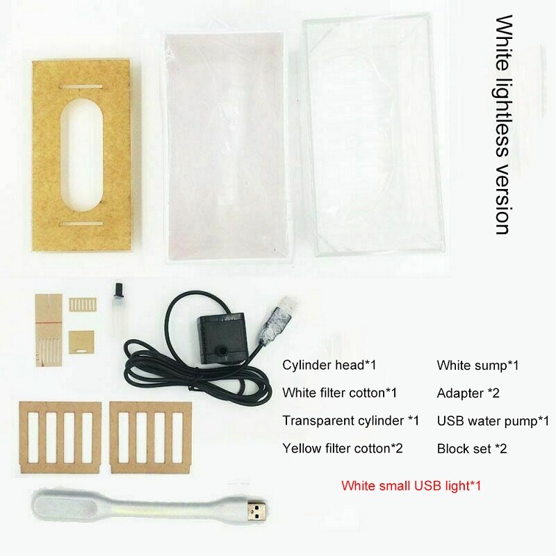 1L Mini Fish Tank Portable Fish Bowl Desktop Aquaponic Aquarium Betta Fish Bowl with Water Filtration LED Quiet Air Pump betta: white without lamp