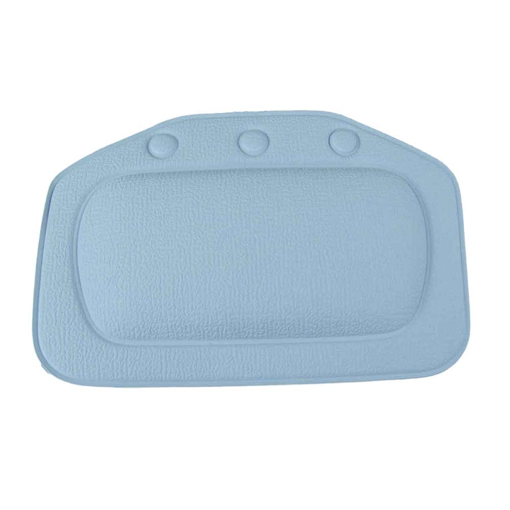 Cojín de baño SPA, suave, grueso, reposacabezas, almohada para bañera con respaldo, ventosa para cuello, cojín, accesorios de baño, suministros: Azul cielo