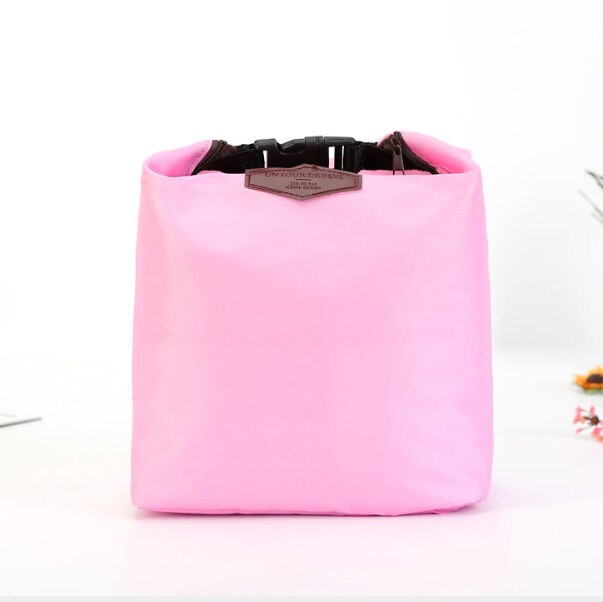 Moda portátil saco de almoço isolado térmico refrigerador lancheira saco de armazenamento senhora transportar pacote de isolamento de alimentos picinic 882800: pink