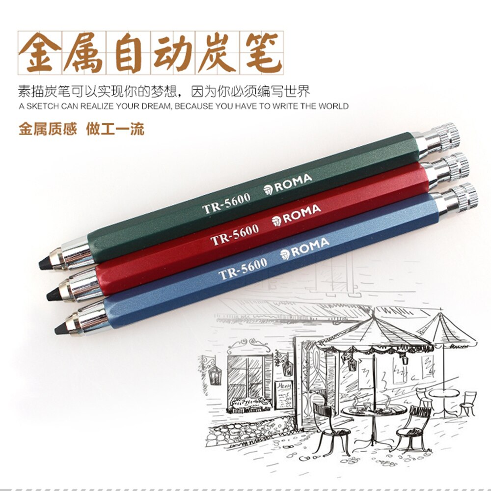5.6mm mechanical pencil with five boxes 30 leads plastic automatic pencils school stationery propelling pencil