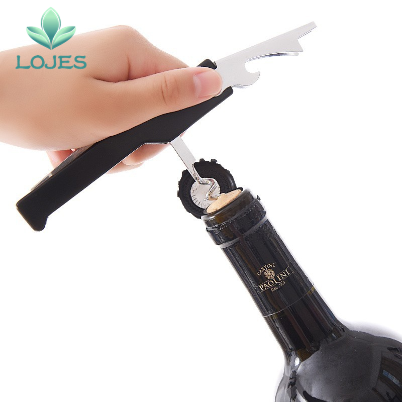 1Pc Roestvrij Plastic Wijn Schroef Corkscrew Opener Professionele Dubbele Scharnier Obers Wijn Fles Bier Cap Opener