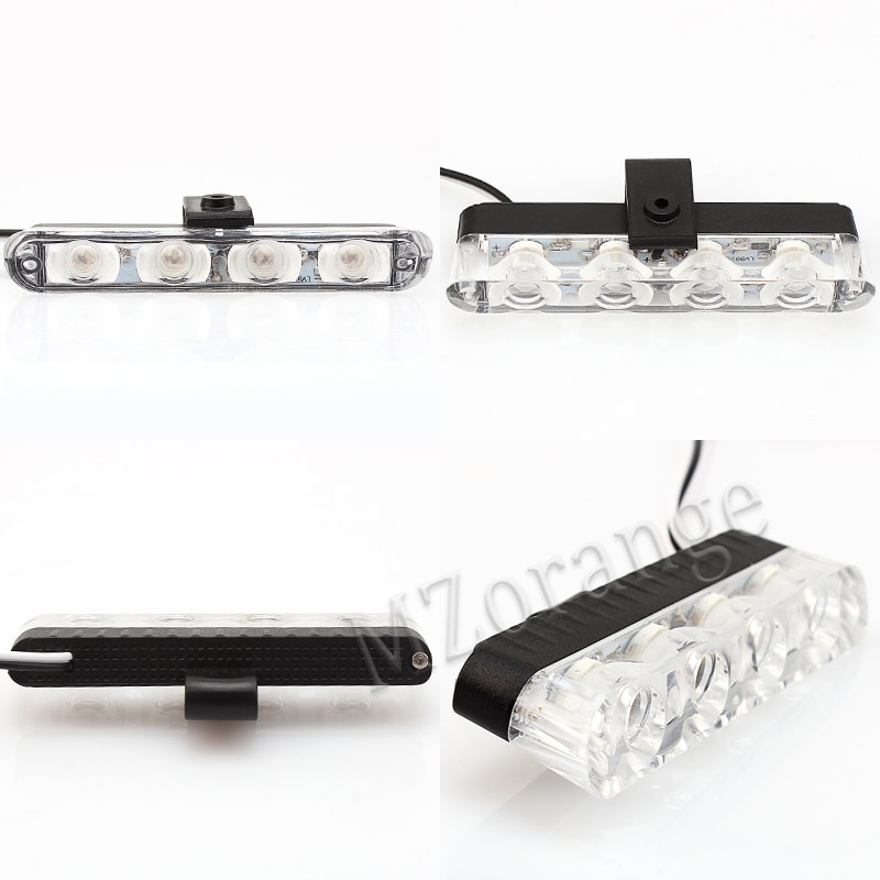 4x4 LED cc 12V luz estroboscópica de advertencia luz de policía intermitente luces de bomberos ambulancia blanco amarillo rojo azul CarTruck luz de día