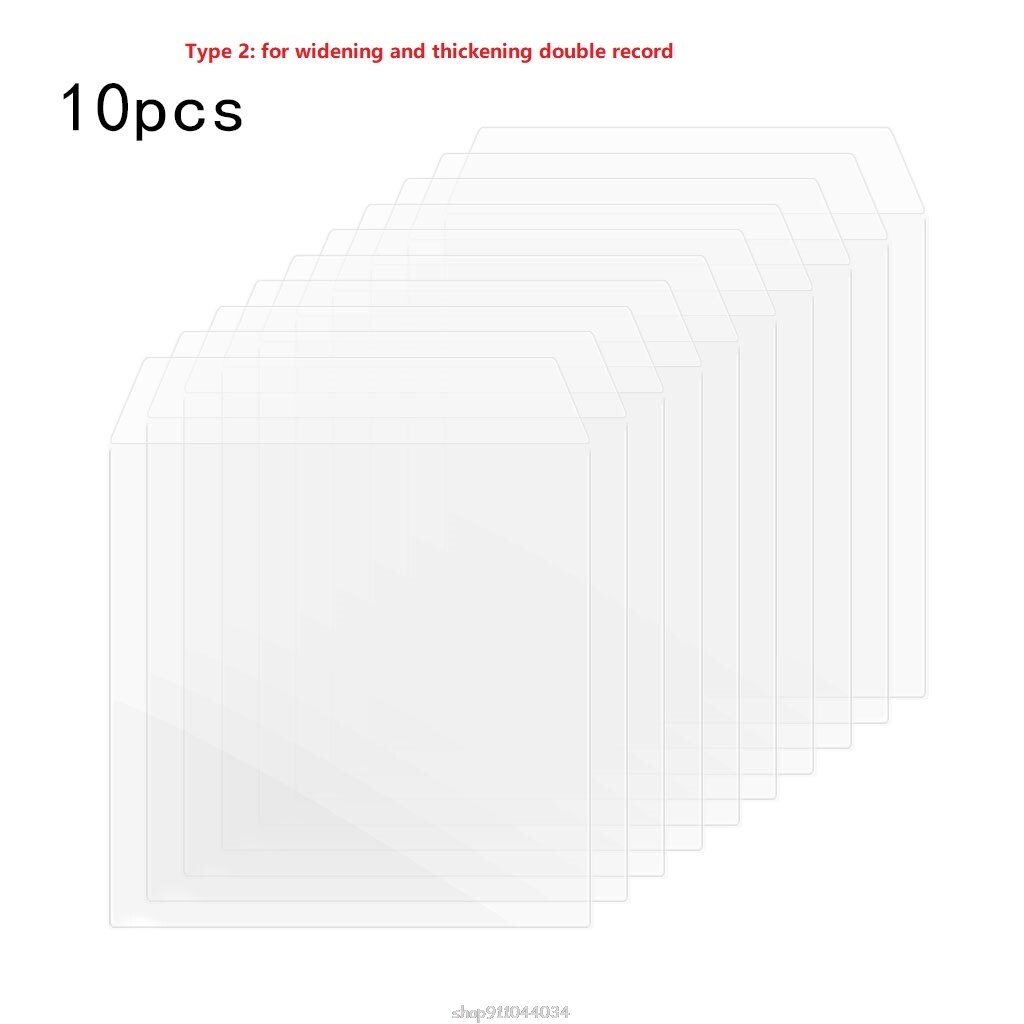 10Pcs/Bag PVC Double-sided Record Protective Sleeves Flat Open Top Bag Cover for 12'' Double LP 2LP Vinyl Records D03: Type 2