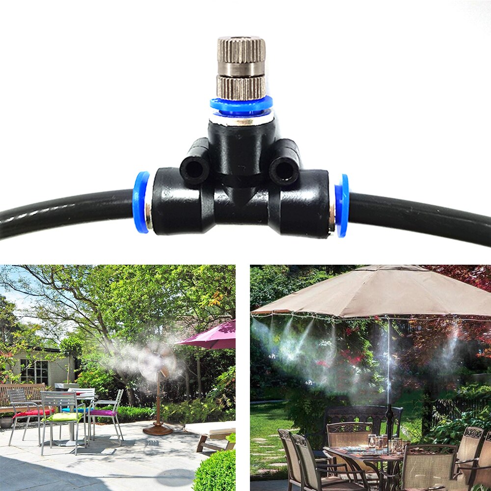 10 Pcs Quick Duwen Nozzles Nickeled Beslaan Spray Sprinkler Verneveling Tuin Nozzle Voor Verneveling Cooling Systeem 1/4 "Inch