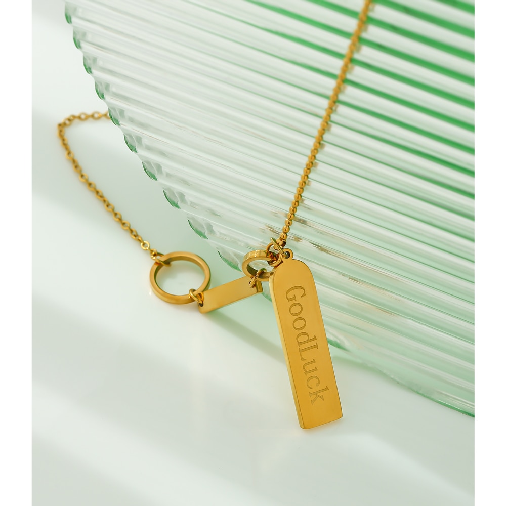 Yhpup Mode Stalen Sieraden Trendy Goud Kleur Metalen Hanger Vierkante Ketting Choker Ketting Collane Donna Verklaring Voor Vrouwen