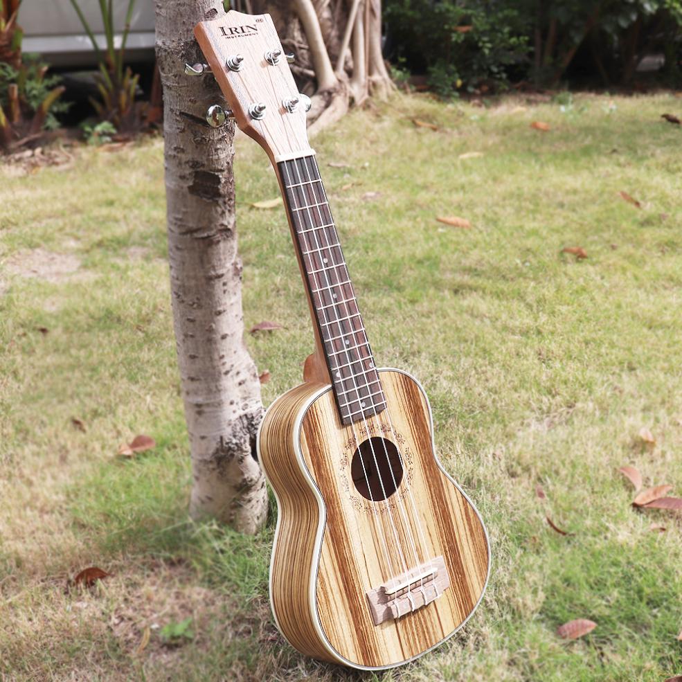 21 Inch Portable Soprano Ukulele 15 Fret Four Strings Zebra Wood Guitar Ukelele Musical Stringed Instrument