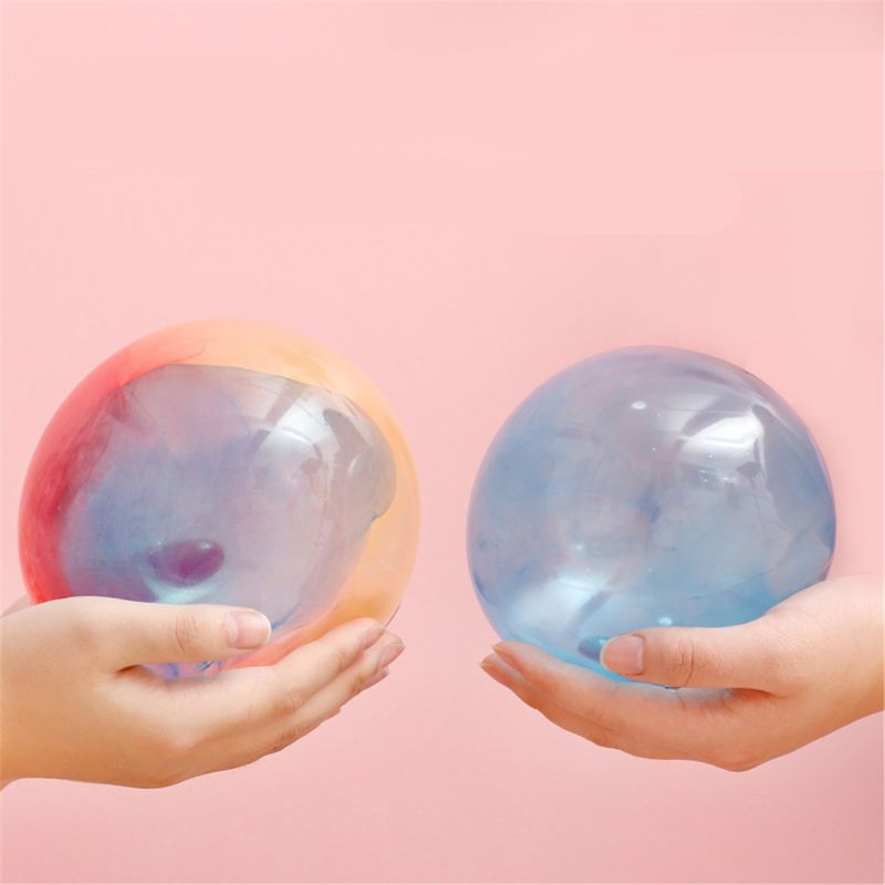 Magic Bubble Lijm Speelgoed Blazen Kleurrijke Bubble Bal Plastic Ballon Zal Niet Burst Veilig Voor Kinderen Jongens Meisjes