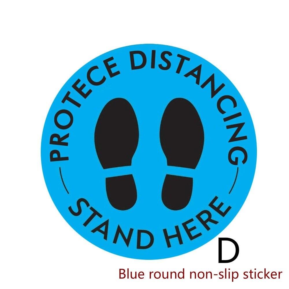 Keep Your Distance Safety Floor Sign Social Distance Circular Floor Sticker Anti Slip Mat: D
