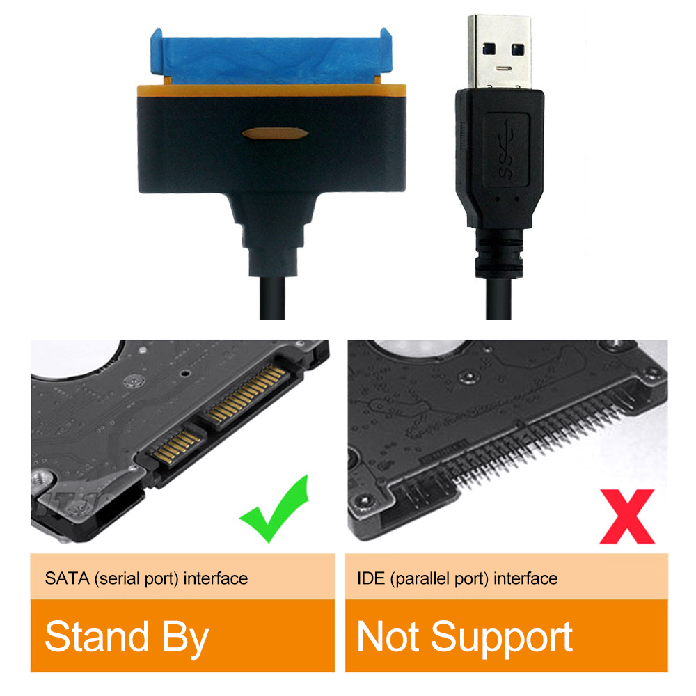 40CM USB 3.0 SATA 3 Kabel Sata naar USB Adapter tot 6 Gbps Ondersteuning 2.5 Inch Externe SSD HDD Harde Schijf 22 Pin Sata III Kabel