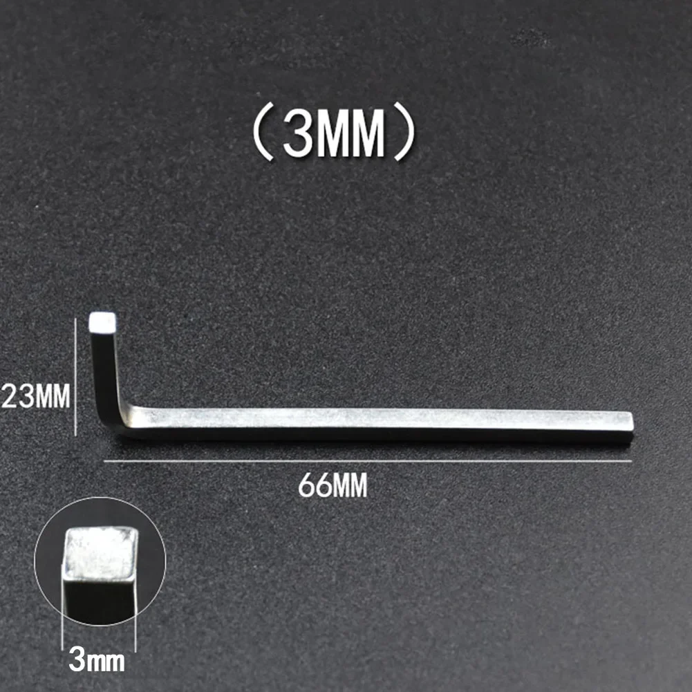 Llave de cabeza cuadrada en forma de L de 3-10mm, llave cuadrada de 4 puntos, llave de acero al cromo vanadio, destornillador para apretar los tornillos cuadrados: Plata