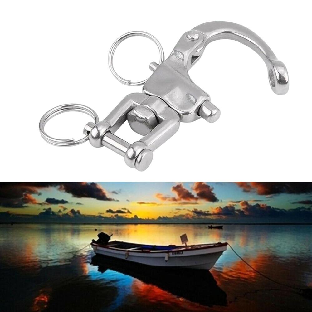 316 Stainless Steel Rotary Spring Hook Quick Release Boat Chain Eye Shackle Swivel Bracket Snap Hook Hardware Tool