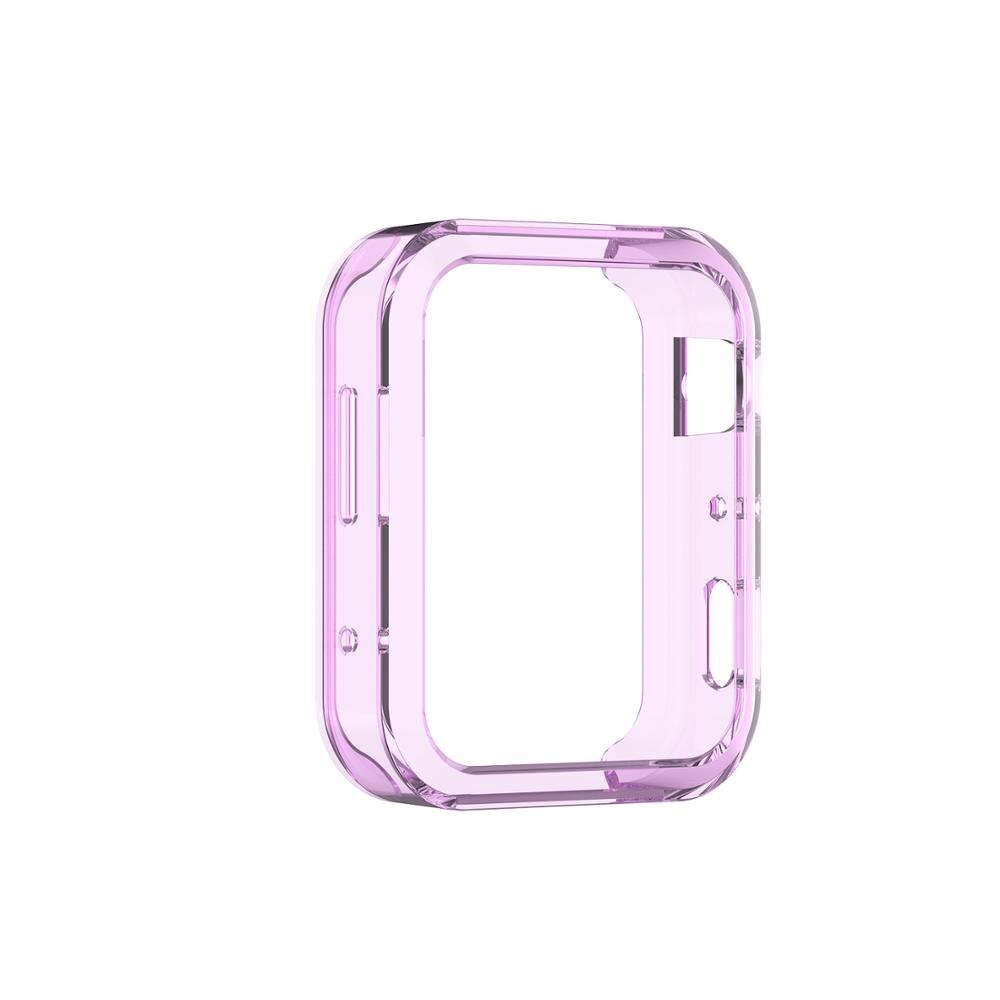 TPU Full surround protection Case For Xiaomi watch Transparent frame Protector Cover Bumper for Mi watch Protective accessories: H Purple