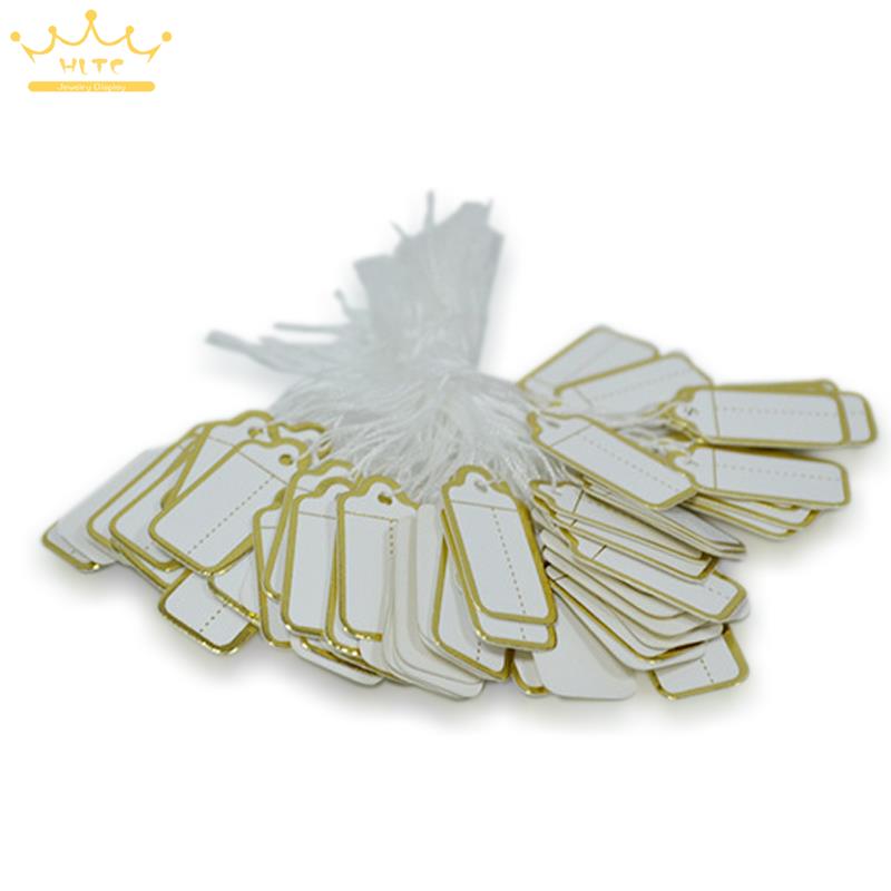 100Pcs Sieraden Geregen Prijzen Prijs Tags Met String Gold Merchandise Doek Label Prijs Label: Gold