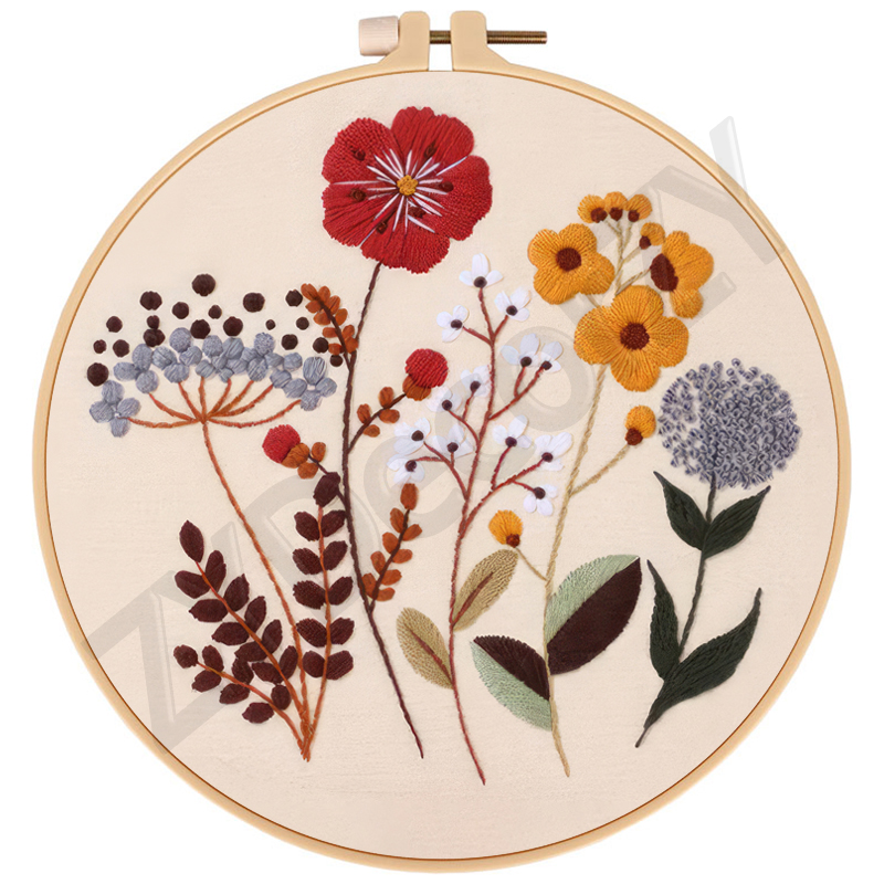 Kits de bordado de punto de cruz para costura a mano, marco de aro, anillos, suministros, estantes, juegos de patrones para Kit Diy hecho a mano, manualidades para adultos: violet