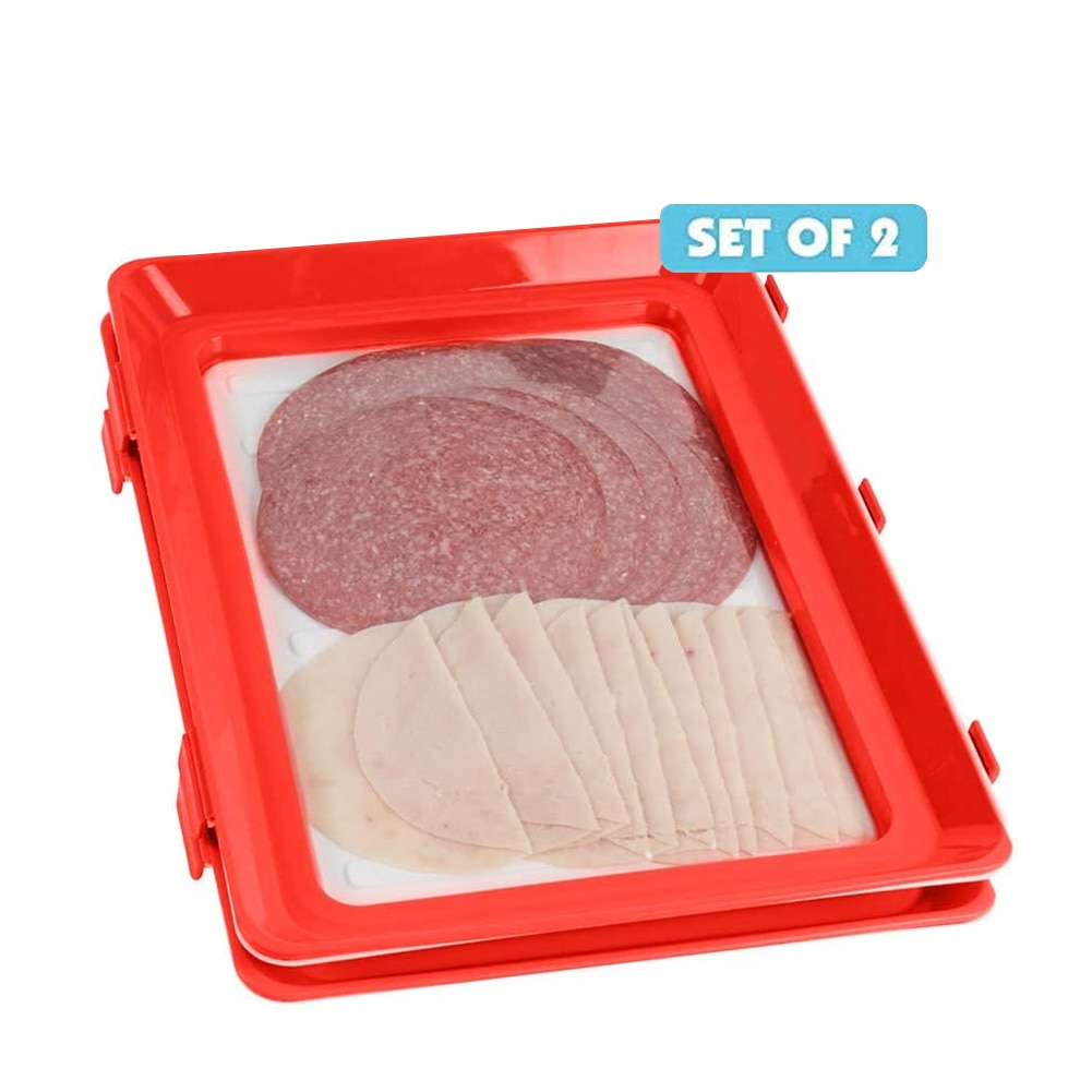 2pcs Food Preservation Tray Food Fresh Keeping Fresh Spacer Organizer Food Preservate Refrigerator Food Storage