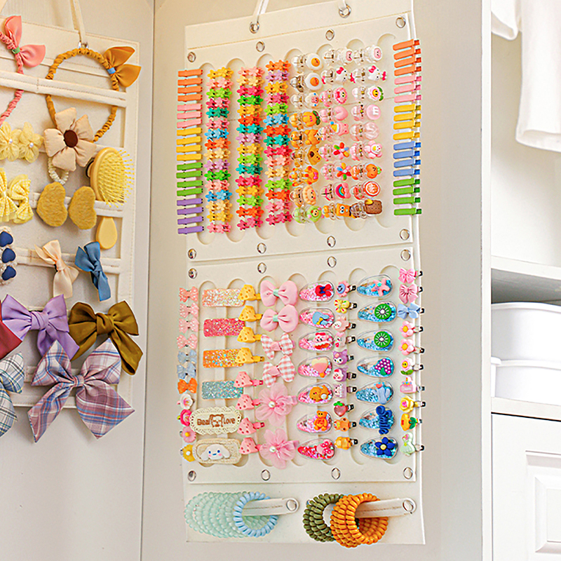 Organizador de lazos para el pelo, colgante de pared de gran capacidad, soporte para diadema, colgador de almacenamiento, accesorio para ahorro de espacio para habitación de niña