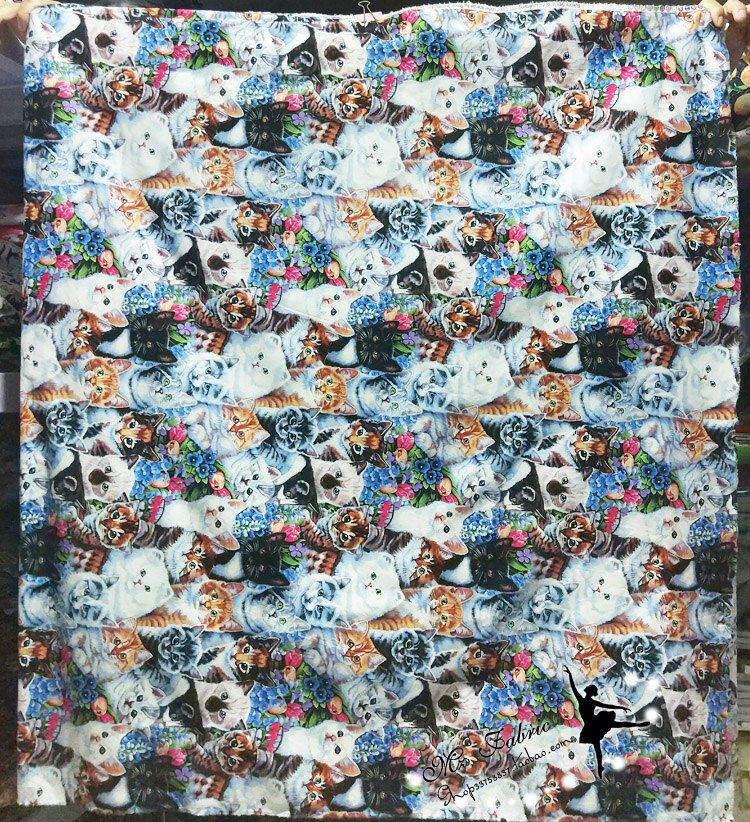 50*110cm Cat Pure Cotton fabric Plain Cloth Clothing Handmade Sewing Quilting Fabrics Basic for Patchwork Needlework