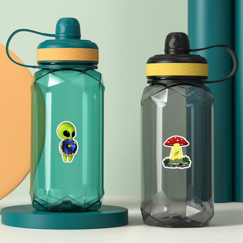 Pegatinas de grafiti de Alien ET de dibujos animados para equipaje DIY, botella de agua, teléfono, portátil, guitarra, álbum de recortes, casco, calcomanía de pared para coche, 10/25/50 Uds.