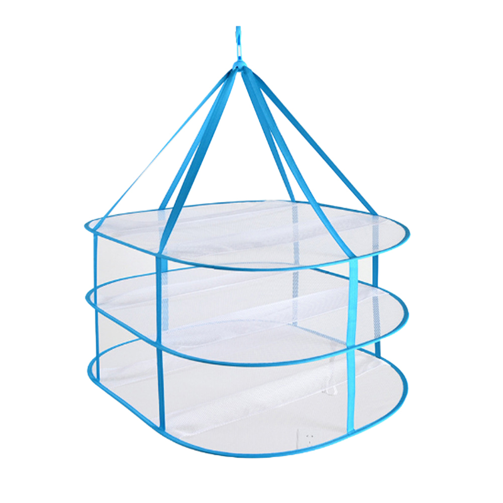 3 Layers Folding Drying Racks & Nets Mesh Blue Sweater Underwear Bra Hanging Basket Laundry Storage & Organization: Brons