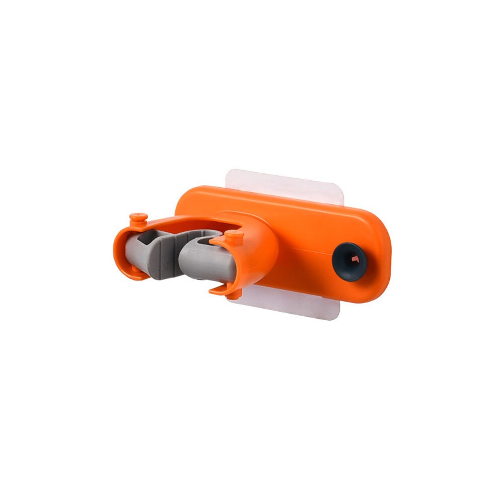 1pc Bathroom Mop Bracket Wall-Mount Sticker, Easy-Install Strong Burden Side Hook Duster Cloth Base Supporter: Orange