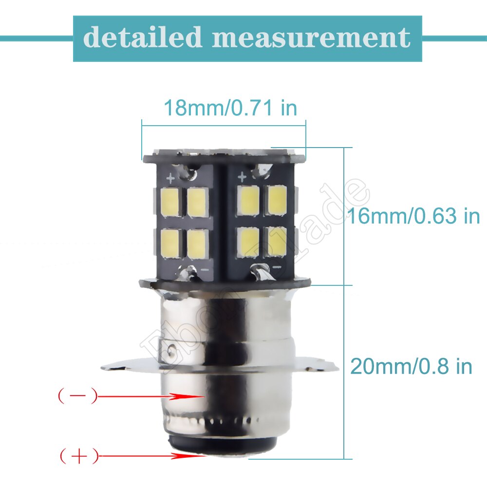 Ampoule blanche pour phare de Moto, 30 2835 SMD, 6V, 12V, 24V, lampe pour motocyclette, Scooter, ATV, 1 pièces