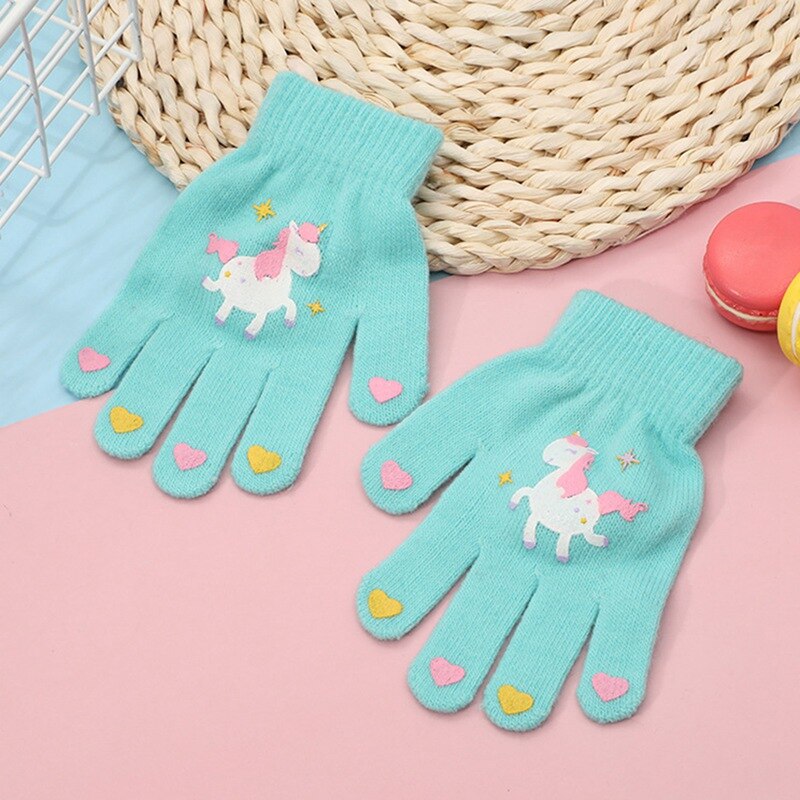 4-7 jahre Kinder Handschuhe Mädchen Junge Winter Warme Baby Gestrickte Handschuhe Finger Kid Mädchen Warmen Samt Dicke Winter handschuhe Für Junge