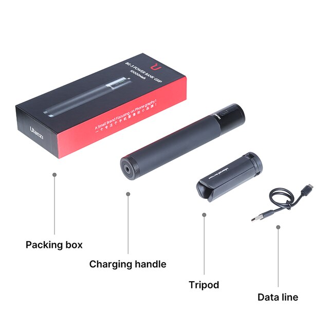Ulanzi bg -3 power håndgreb stick 10000 mah genopladeligt batteri håndtag til gopro 9 7 8 smartphone slr dji pocket 2 osmo gimbal: Default Title