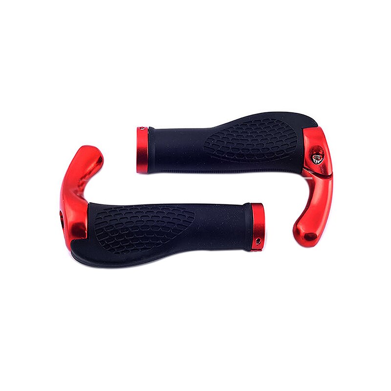 Manillar de bicicleta de montaña y carretera, accesorio ergonómico antideslizante, 2 uds.: Black Red