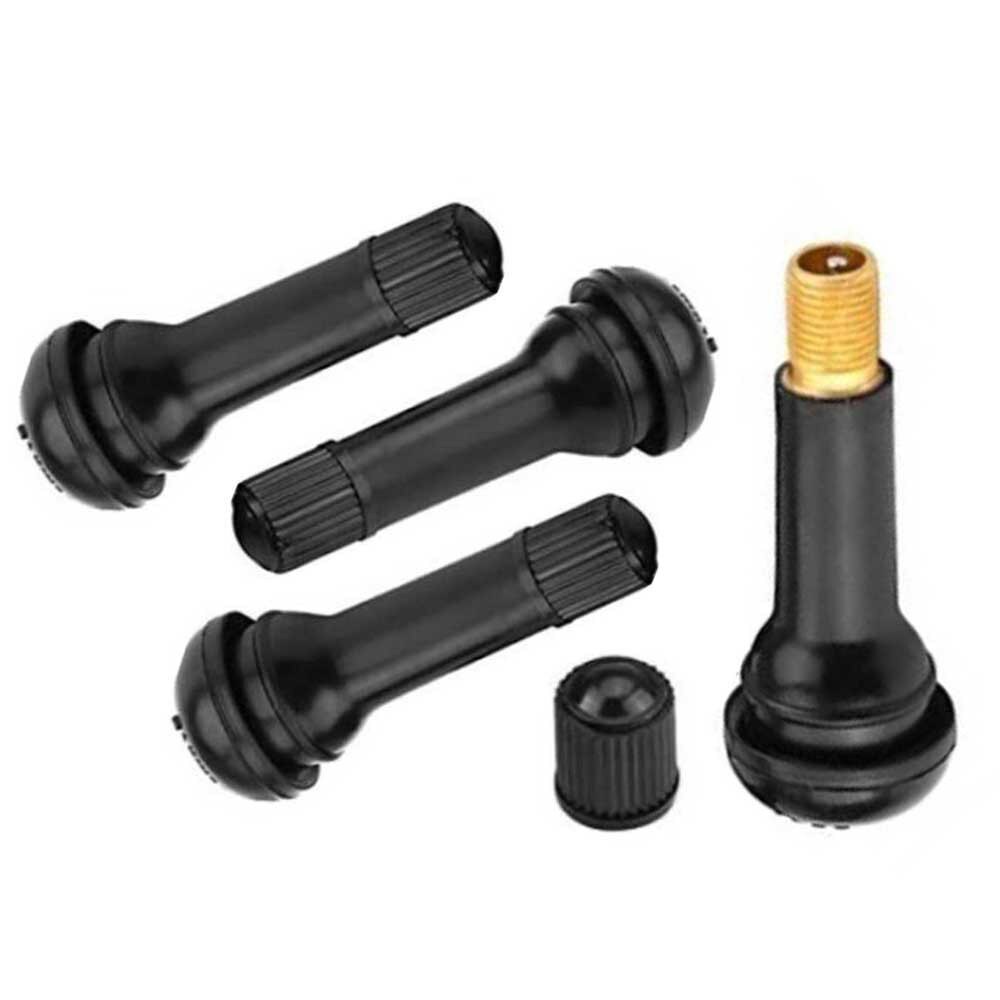 4/5 stk sort gummi  tr414 bil hjul dæk tubeless dæk dæk ventil stammer støvhætte hjul dæk dele bil auto tilbehør