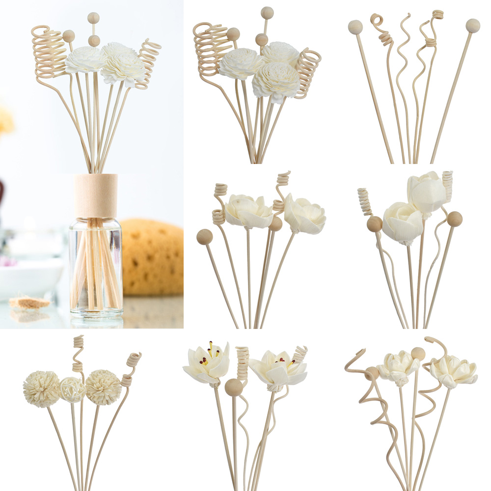 6 stk. /8 stk. /9 stk. kunstige blomster rattan rør duft aroma diffuser refill stick gør-det-selv blomster