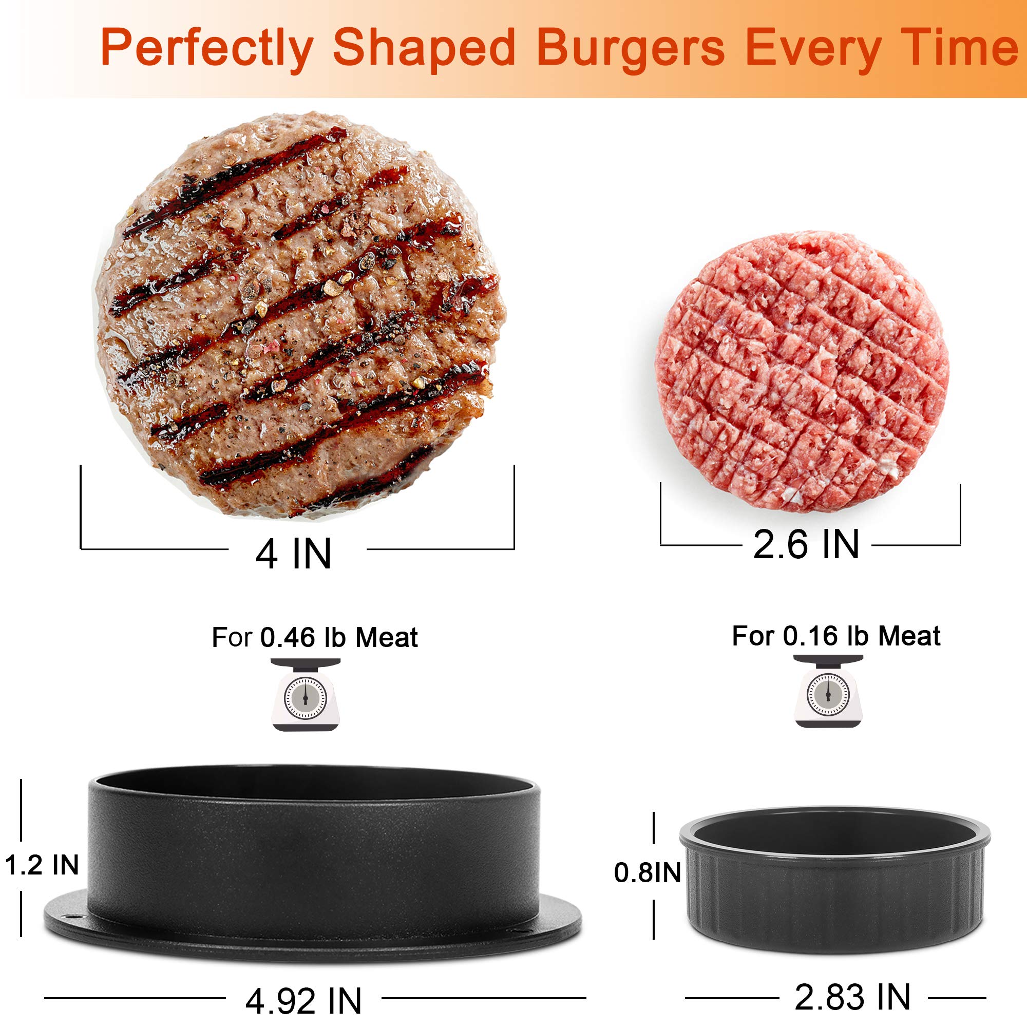 Moldes antiadherentes 3 en 1 para hamburguesas, prensa deslizante para hacer hamburguesas rellenas, utensilios de cocina