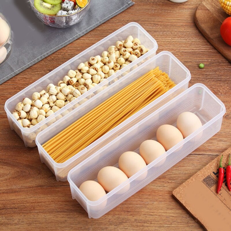 Boîte de rangement translucide pour nouilles, étanche à l&#39;humidité, boîte à Spaghetti hermétique avec couvercle en plastique transparent pour aliments et fruits