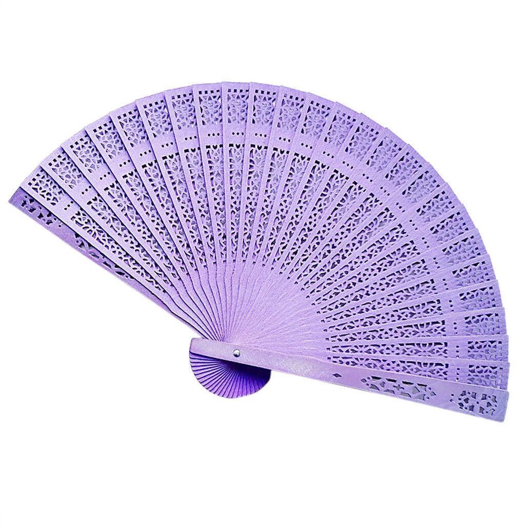 Sandelhout Fan Opengewerkte Gesneden Houten Fan Bruiloft Ventilator 20Cm