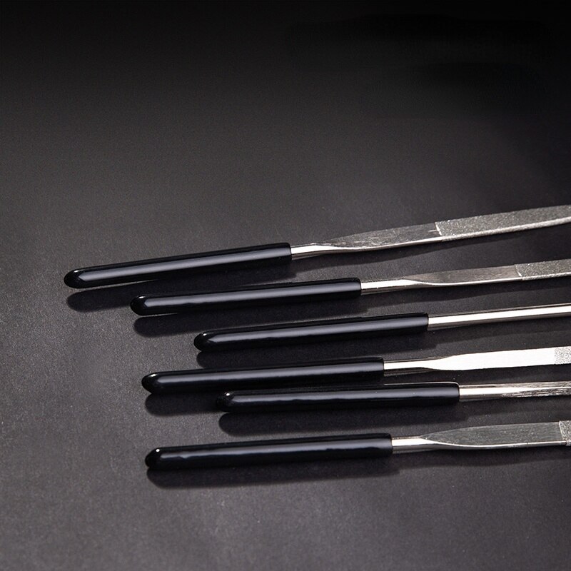 Deli 6 Pcs Set Plastic Dipped Handle Diamond Assorted File High Hardness Wear Resistant and Durable Household Woodworking Tool