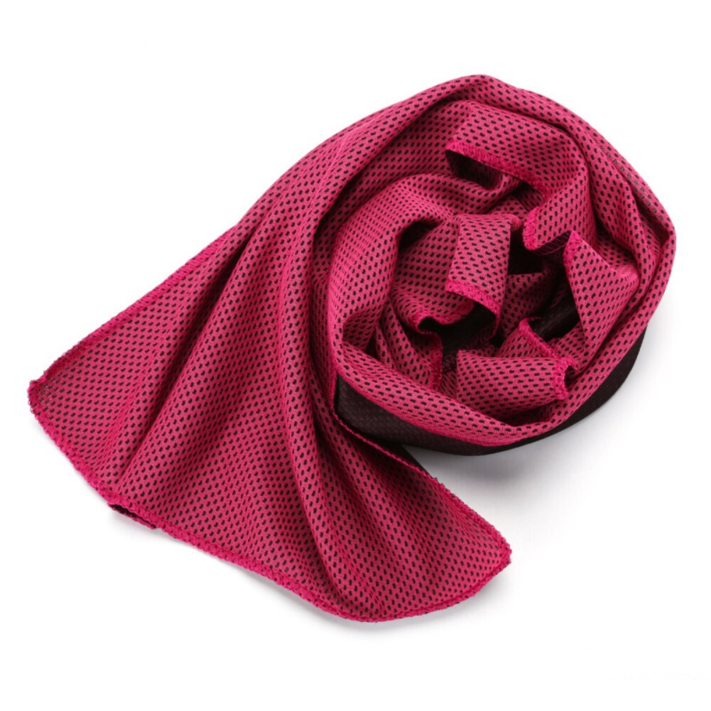 Serviette refroidissante de Sport réutilisable, avec bouteille utilitaire de glace instantanée durable, soulagement de la chaleur: Rose Red Towel
